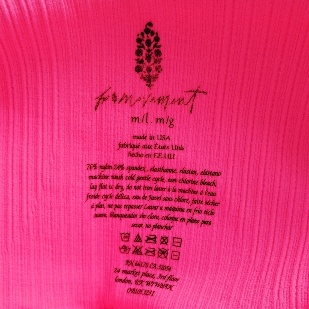 NWOT Free People Pink Leggings Stretchy Activewear - Picture 3 of 5